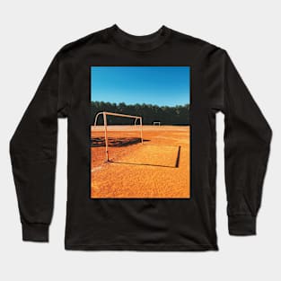 Two Goals on Sandy Soccer Field in Brazil Long Sleeve T-Shirt